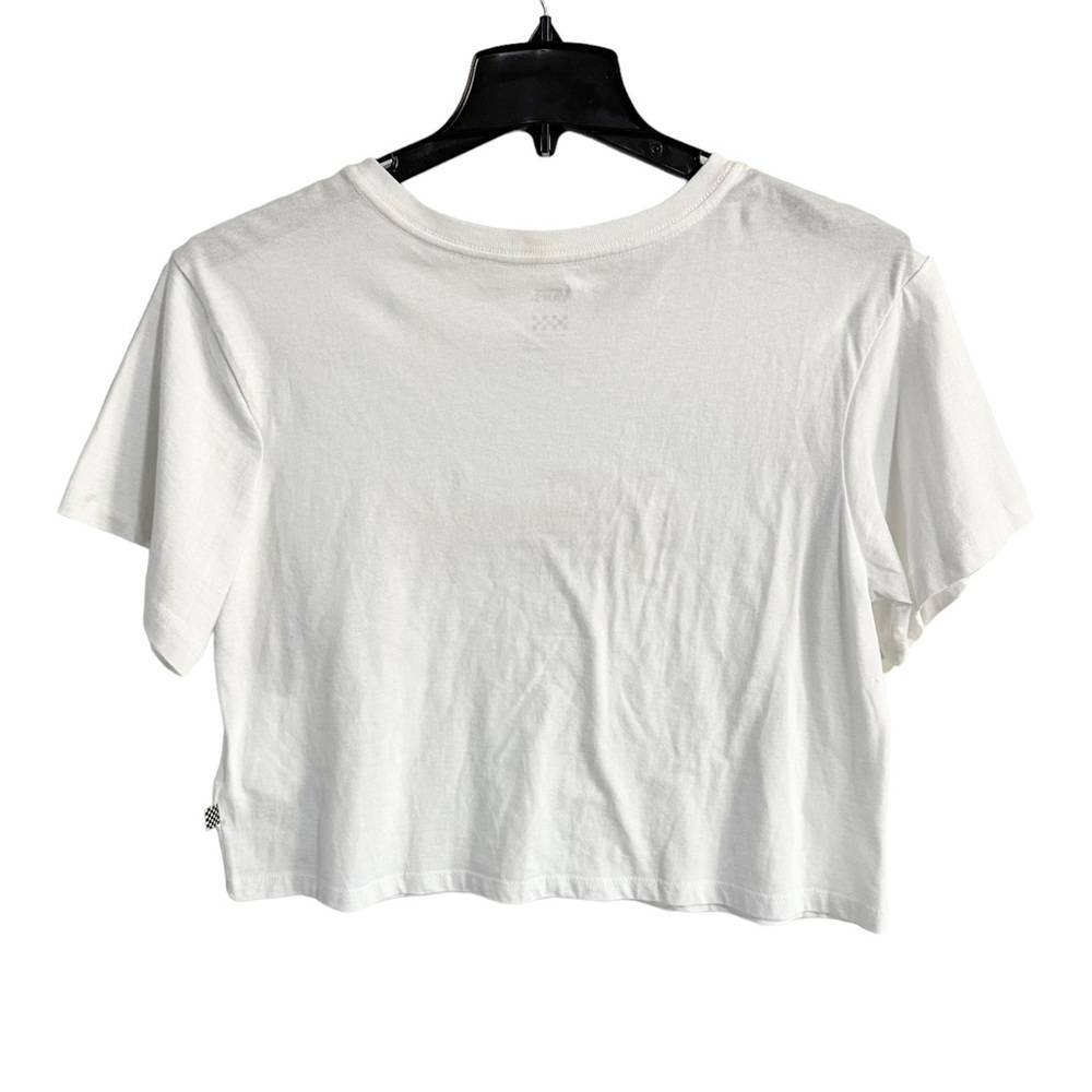 Vans Script Short Sleeve Cropped White Top - M - Picture 5 of 11